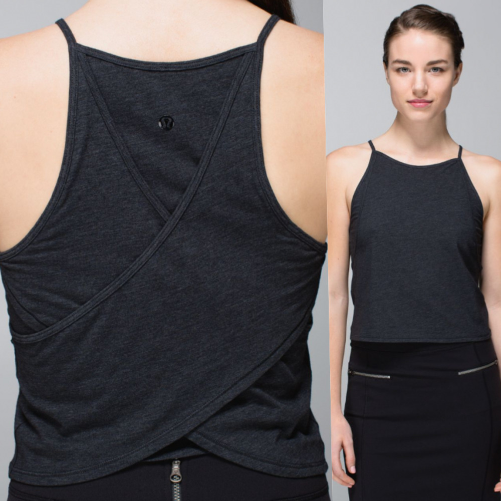 Lululemon High Neck Sleeveless Crop Top Gray Size 4 NWOT
